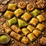 باقلوای میدیه (صدفی) پسته ای
